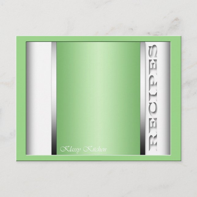Cartes de Recette Vert clair Sophistiquées (Devant)