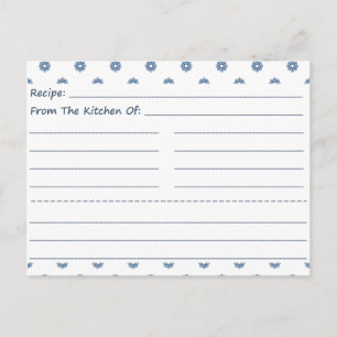 Cartes de recette vierges à minuscules fleurs
