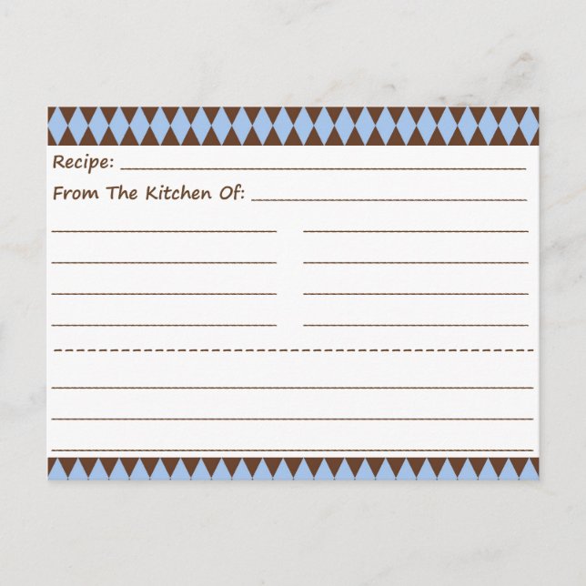 Cartes de recette vierges d'explosion de diamant (Devant)