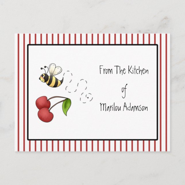 Cartes de recettes aux cerises Bumble Bee (Devant)
