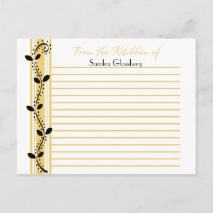 Cartes de recettes aux feuilles tourbillonnantes n