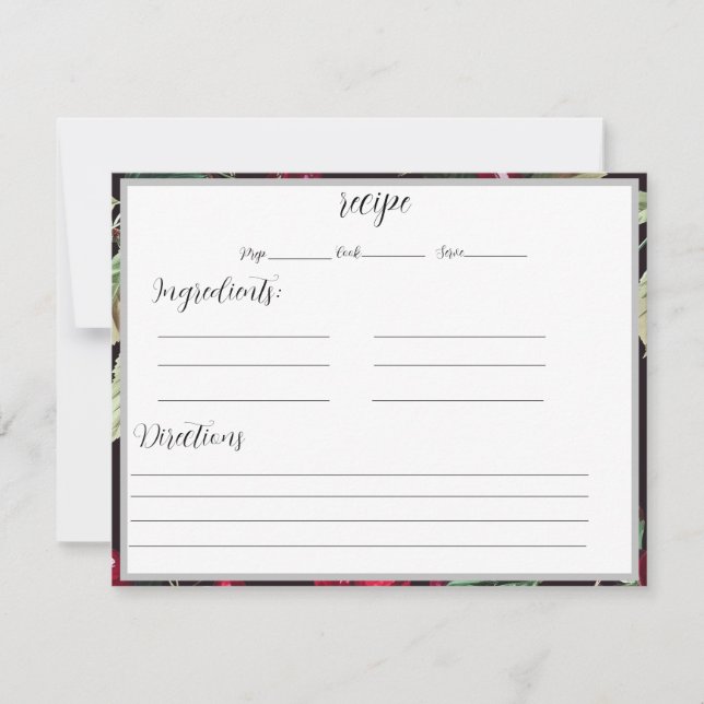 Cartes de recettes avec Arrière - plan cerises (Devant)