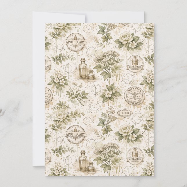 Cartes de recettes botaniques vintage (Devant)