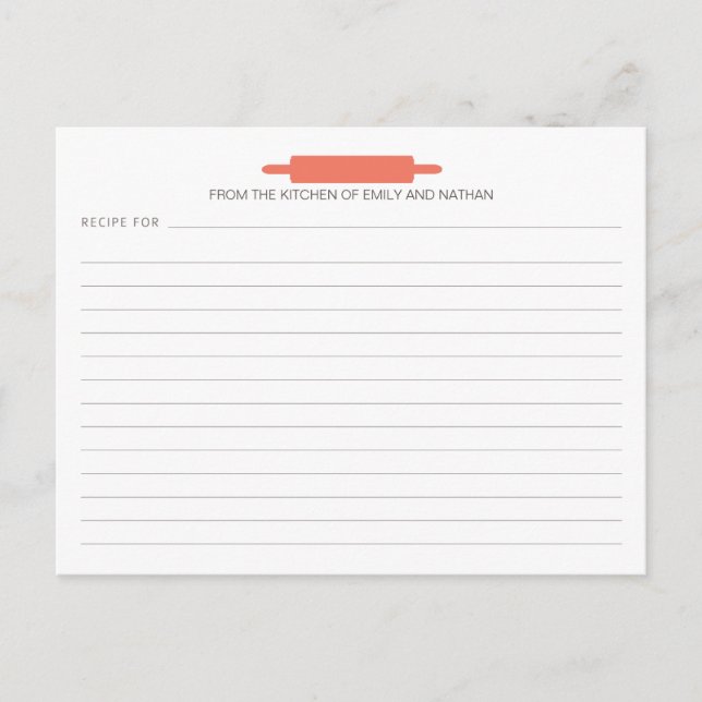 Cartes de recettes de broches à rouleaux (Devant)