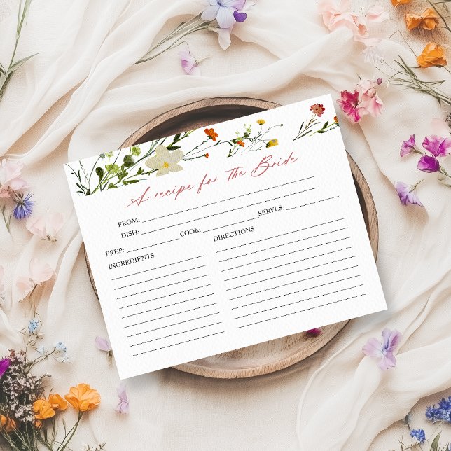 Cartes de recettes de calligraphie de fleurs sauva (Créateur téléchargé)