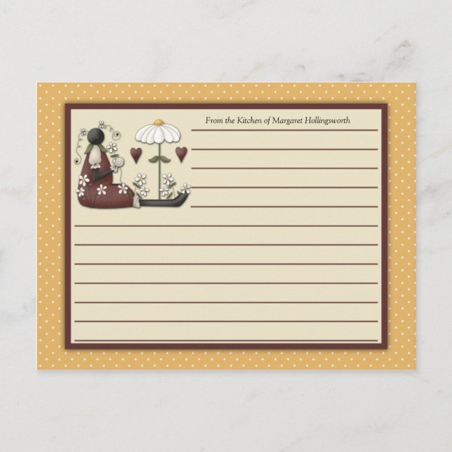 Cartes de recettes de campagne pour coccinelles (Devant)