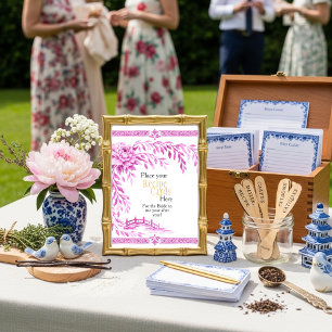 Cartes de recettes de chinoiserie rose ici