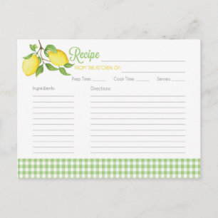 Cartes de recettes de citron - Cartes de recettes