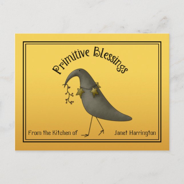 Cartes de recettes de corbeaux de campagne primiti (Devant)