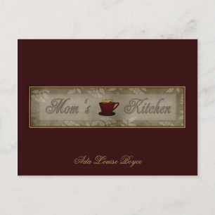 Cartes de recettes de cuisine de maman