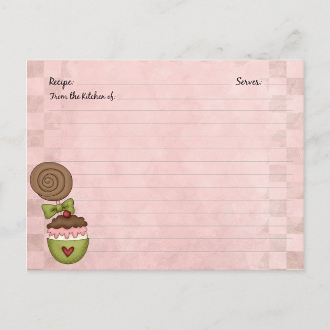 Cartes de recettes de dessert (Devant)