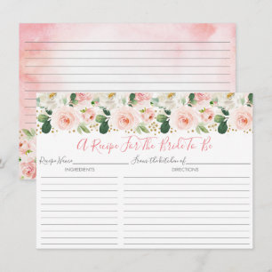 Cartes de recettes de douche de mariage florales r
