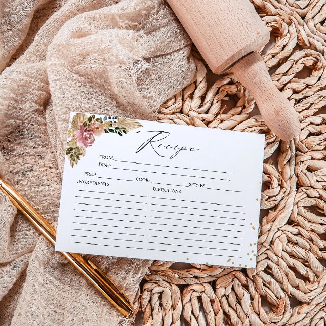 Cartes de recettes de douche de mariée bohème aux  (Créateur téléchargé)