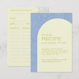 Cartes de recettes de douche de mariée florale ble