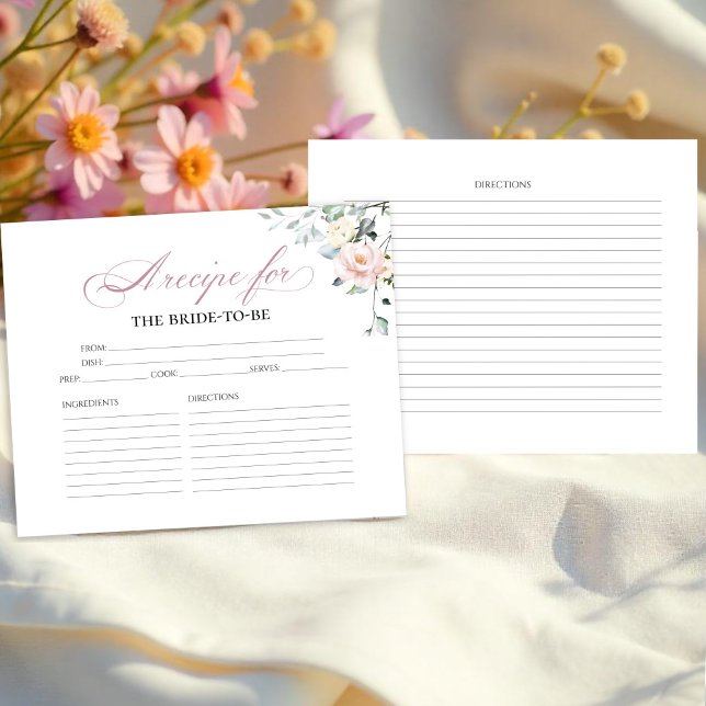 Cartes de recettes de douche de mariée florale ver (Créateur téléchargé)