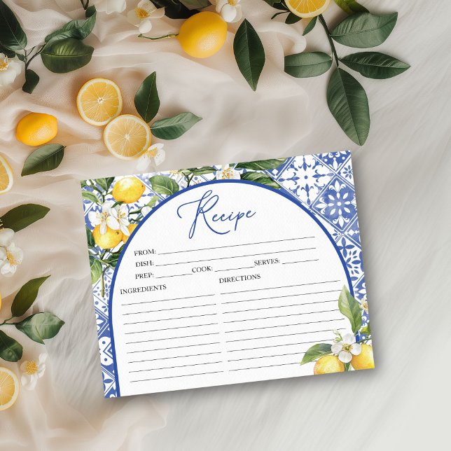 Cartes de recettes de douche nuptiale méditerranée (Créateur téléchargé)
