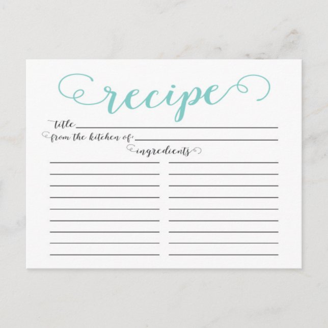 Cartes de recettes de Fête des mariées de script b (Devant)