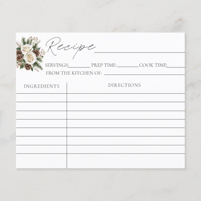 Cartes de recettes de Fête des mariées d'hiver (Devant)