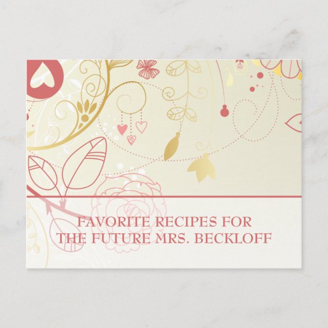 Cartes de recettes de Fête des mariées - Floral Vi (Devant)