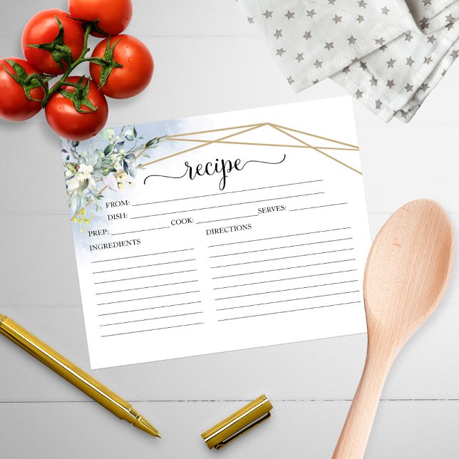 Cartes de recettes de Fêtes des mariées géométriqu (Créateur téléchargé)