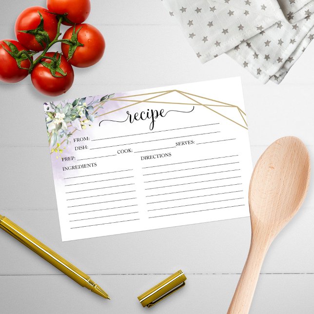 Cartes de recettes de Fêtes des mariées géométriqu (Créateur téléchargé)