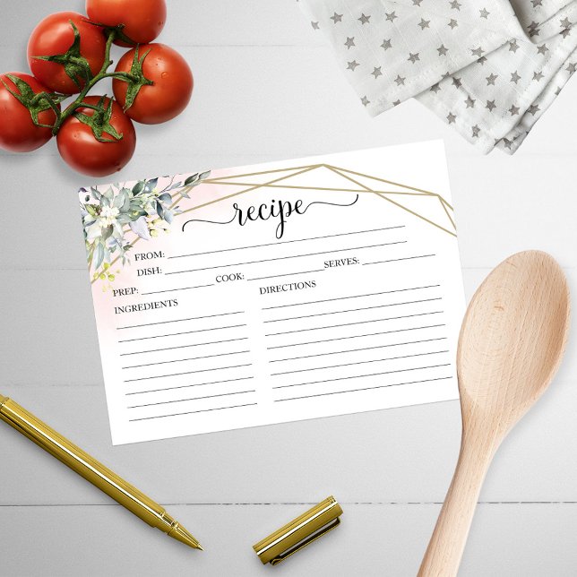 Cartes de recettes de Fêtes des mariées géométriqu (Créateur téléchargé)