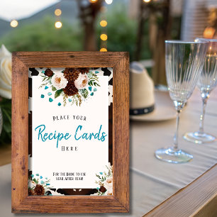 Cartes de recettes de fleurs sauvages bohèmes de l