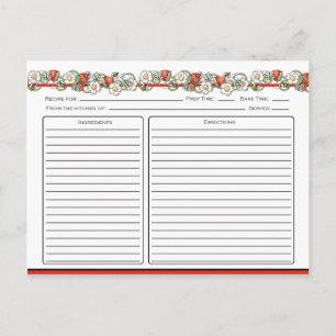 Cartes de recettes de fraises coccinelles