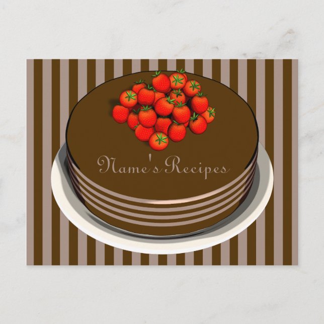 Cartes de recettes de gâteau au chocolat (Devant)