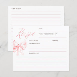 Cartes de recettes de mariage élégantes avec un ru