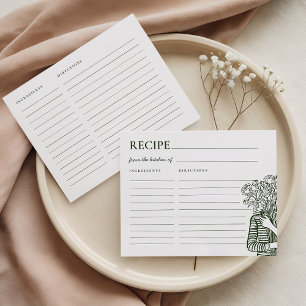 Cartes de recettes de mariage florales Fresh Off T