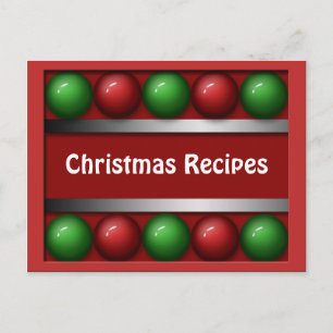 Cartes de recettes de Noël