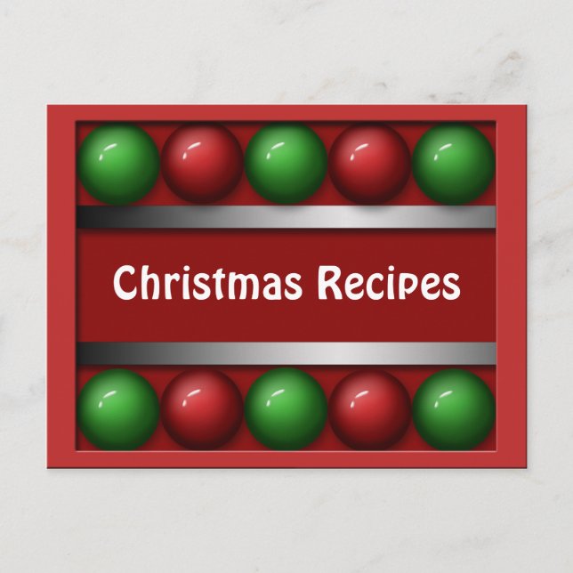 Cartes de recettes de Noël (Devant)