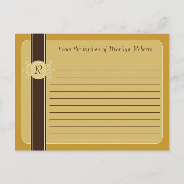 Cartes de recettes de récolte classique de moutard (Devant)
