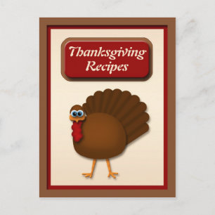 Cartes de recettes de Thanksgiving Turkey