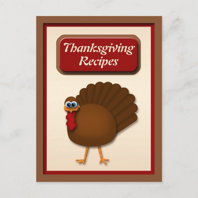 Cartes de recettes de Thanksgiving Turkey (Devant)