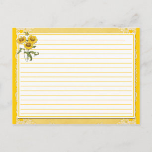 Cartes de recettes de tournesols jaunes