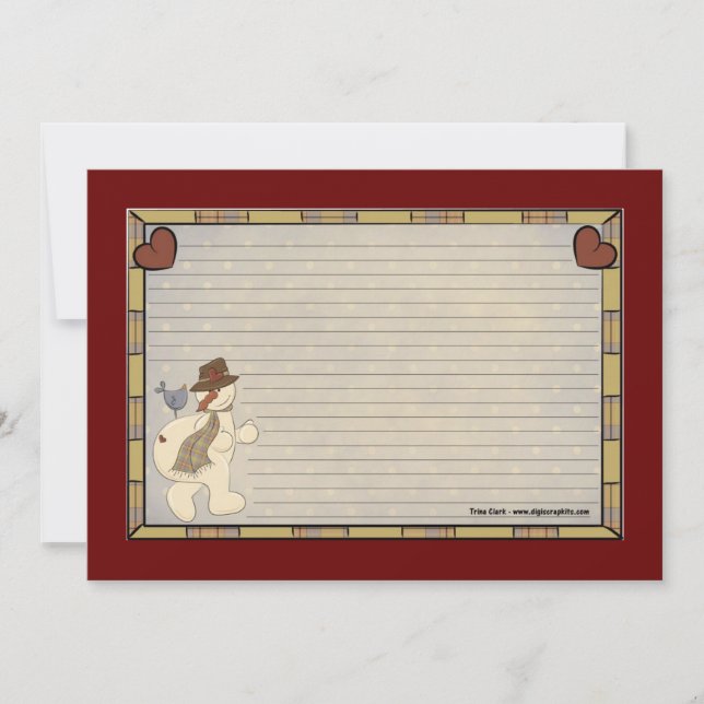 Cartes de recettes de vacances (Devant)