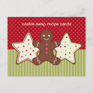 Cartes de recettes d'échange de cookies