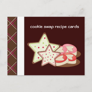 Cartes de recettes d'échange de cookies