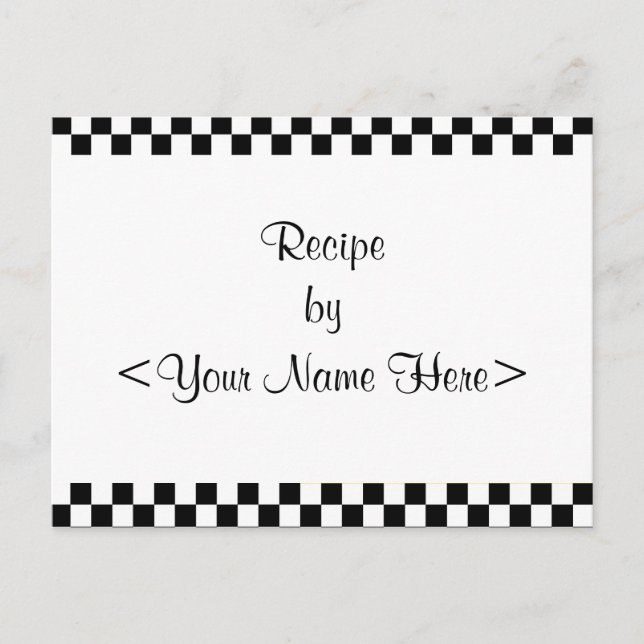 Cartes de recettes du tableau de bord 4 x 6 (Devant)