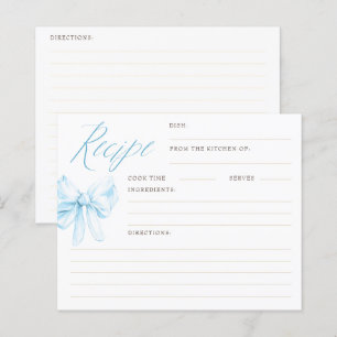 Cartes de recettes élégantes pour Baby Shower avec