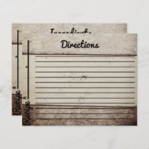 Cartes de recettes en bois rustique