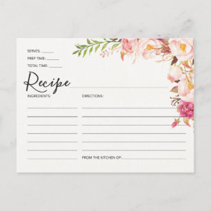 Cartes de recettes - Fête des mariées Rose antique