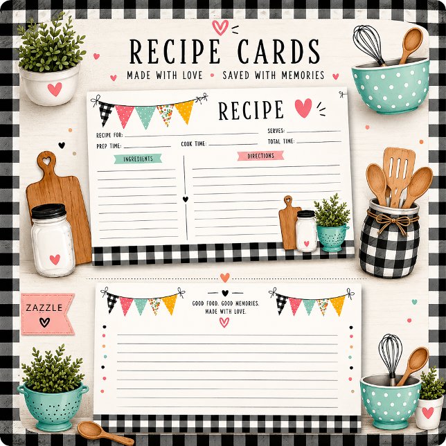 Cartes de recettes Modern Farmhouse Fun | (Créateur téléchargé)
