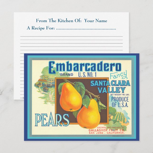 Cartes de recettes modifiables avec art de caisse  (Devant / Derrière)