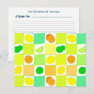 Cartes de recettes modifiables Citron Oranges Citr