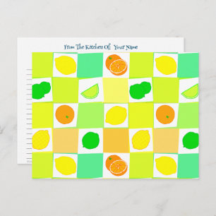 Cartes de recettes modifiables citrons Limes Citru
