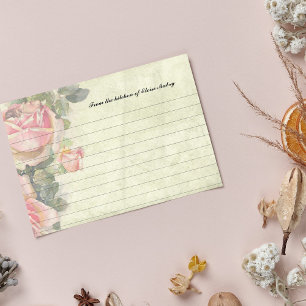 Cartes de recettes personnalisées Roses vintages