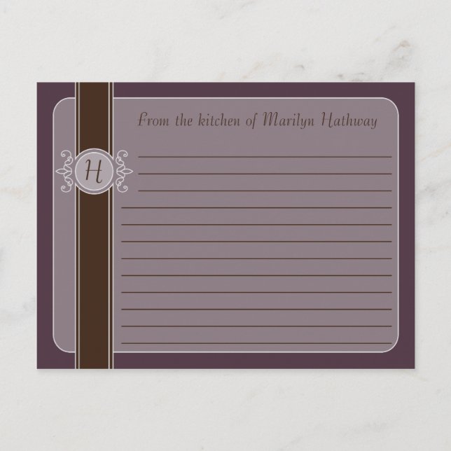Cartes de recettes Plum Classic Harvest (Devant)